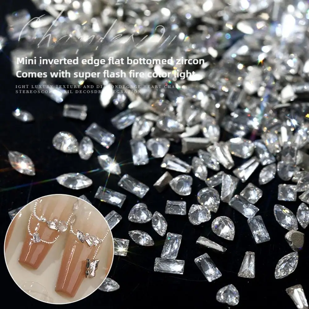 100szt Super Glitter Mini Zircon 3d Ail Art Dekoracje Manicure Akcesoria odzieżowe J3p6