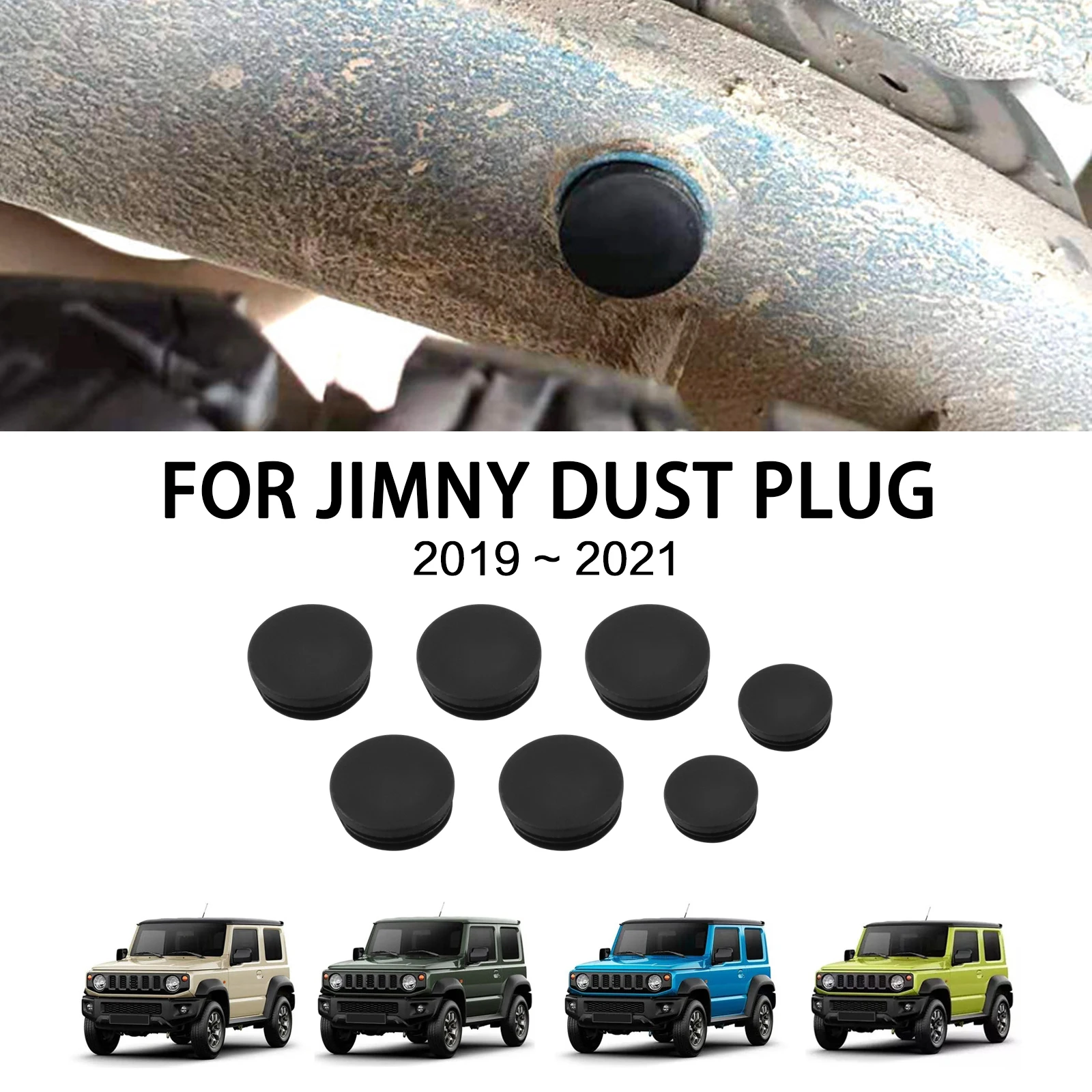 7pcs Girder Tube Frame Hole Cover ABS Waterproof Classis Plugs Tube Hole Caps Cover for Suzuki Jimny Serria JB64 JB74 2019-2023