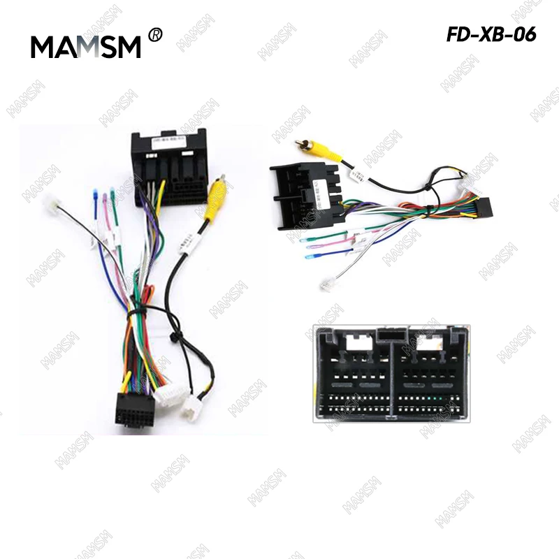 MAMSM Car 16pin Harness Adapter Canbus Decoder For Ford Fiesta Focus Fusion Escape Ranger Android Radio Power Cable FORD-RZ-09