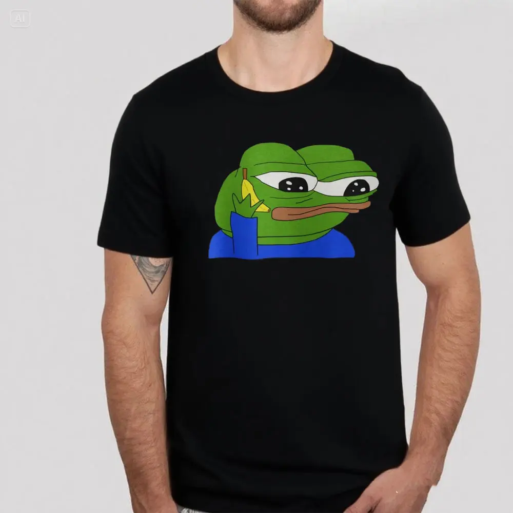 Banana Phone Pepe The Frog Fren Meme Funny Internet Culture Humor Urban Graphic Tees Unisex T-shirt Summer Vintage Short-sleeved