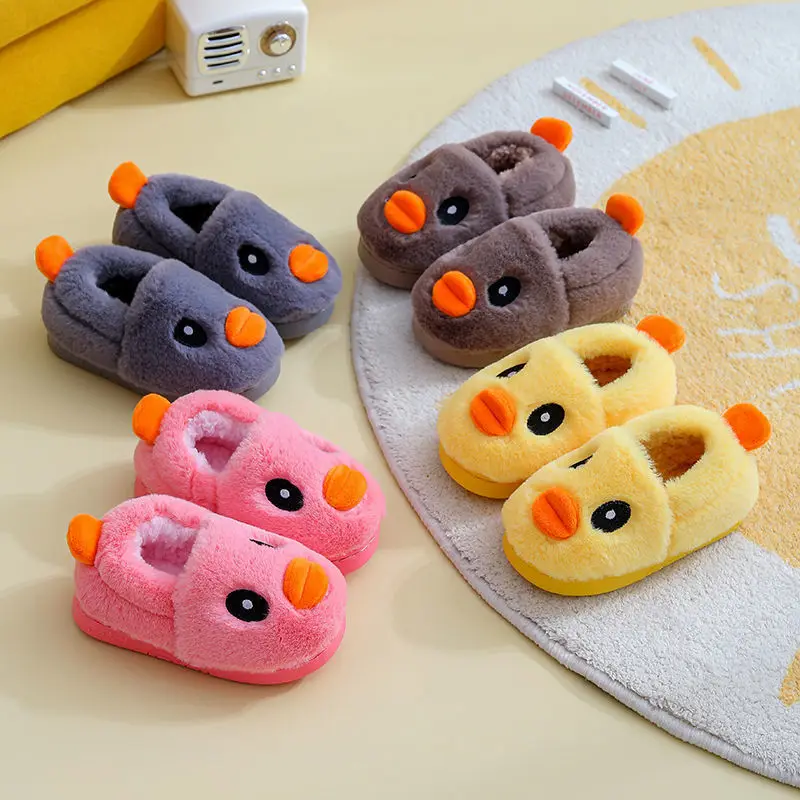 

Children Home Shoes Cashmere Cotton Slippers Baby Boy Warm Shoes Girl Slippers Indoor Cute Cartoon Kids Cotton-padded Shoes