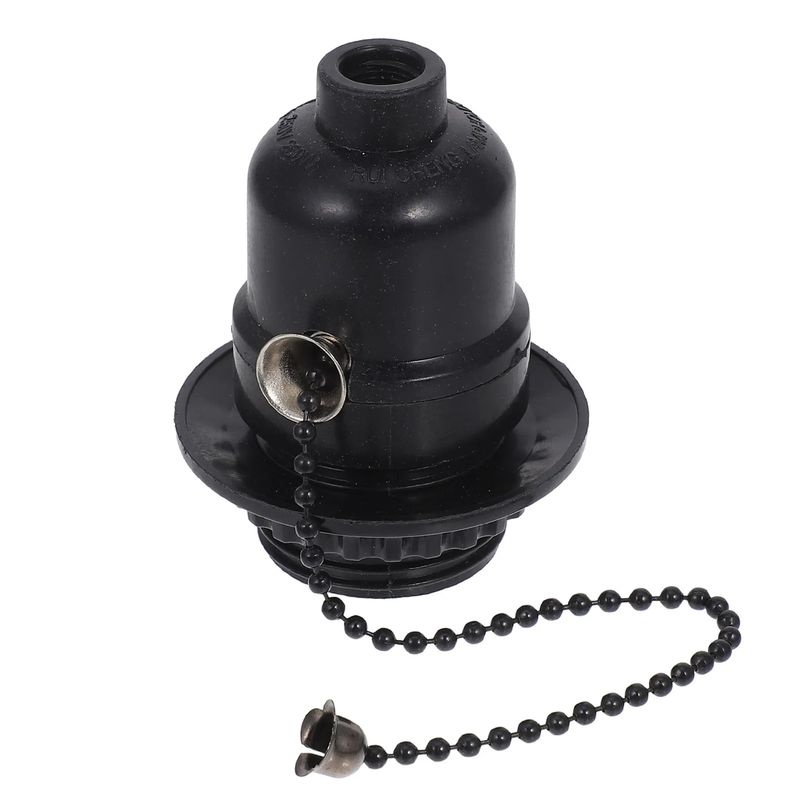 Pull Chain Light Socket Bulb Holder Black Lamp Base Adapter for Table Lamps Carports Shops Rewire Kit