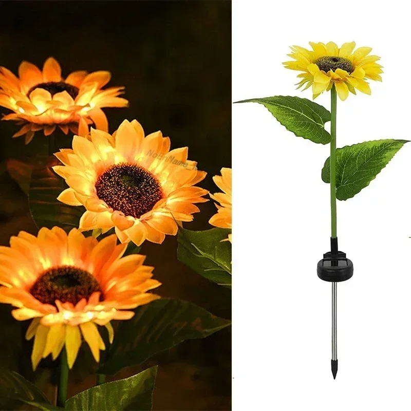 

Solar Sunflowers Outside Garden Lawn Light IP65 Waterproof Solar Flowers Pathway Light for Patio Yard Wedding Holiday Decoration