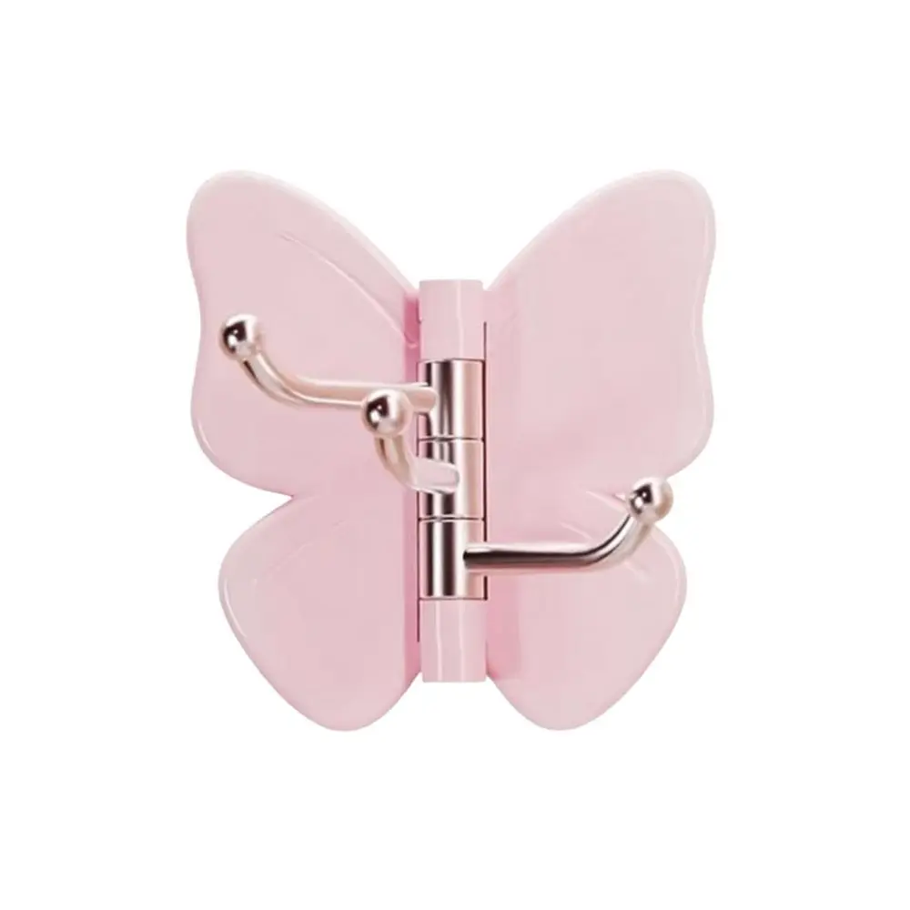 1/4PCS Plastic Butterfly Wall Hook Self Adhesive Waterproof Adhesive Wall Hook No Drill Rotatable Rotating Wall Hook