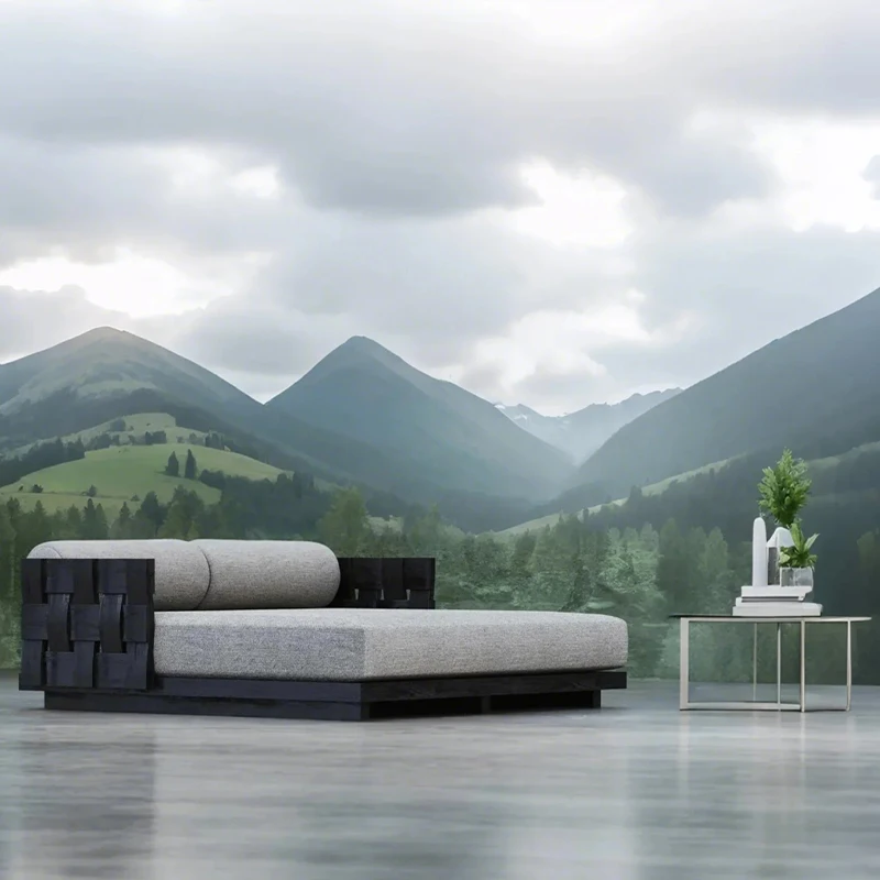 Teak Garden Lounge Chaise Beach Daybed Beach Lounge Chair Sun Furniture Outdoor  park hotel Customizable