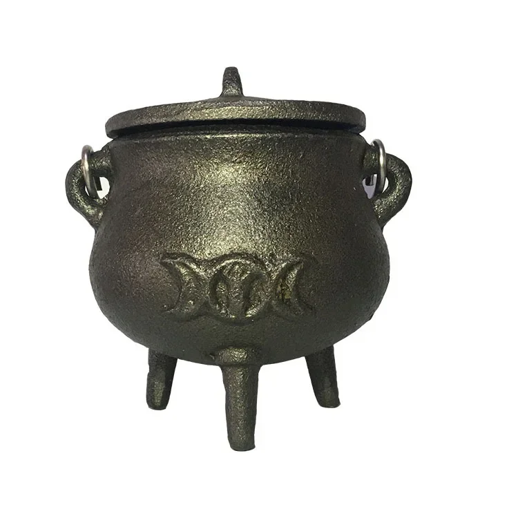 

WICCA Wizard's Magic Pot Crucible Wax Table Witch Burning Pot Cast Iron Three Legs Cauldron Witch Ceremony Props Pot Home Decor