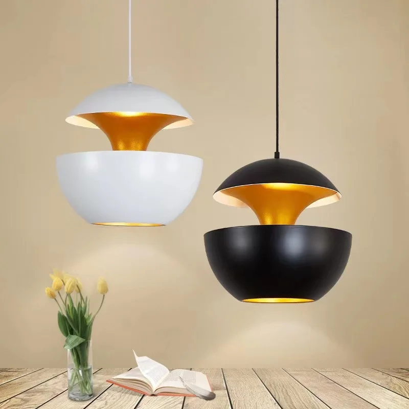 

Modern Apple Led Chandelier Black White E27 Lampshade for Dining Room Tables Kitchen Bedroom Pendant Lights Home Decor Fixture