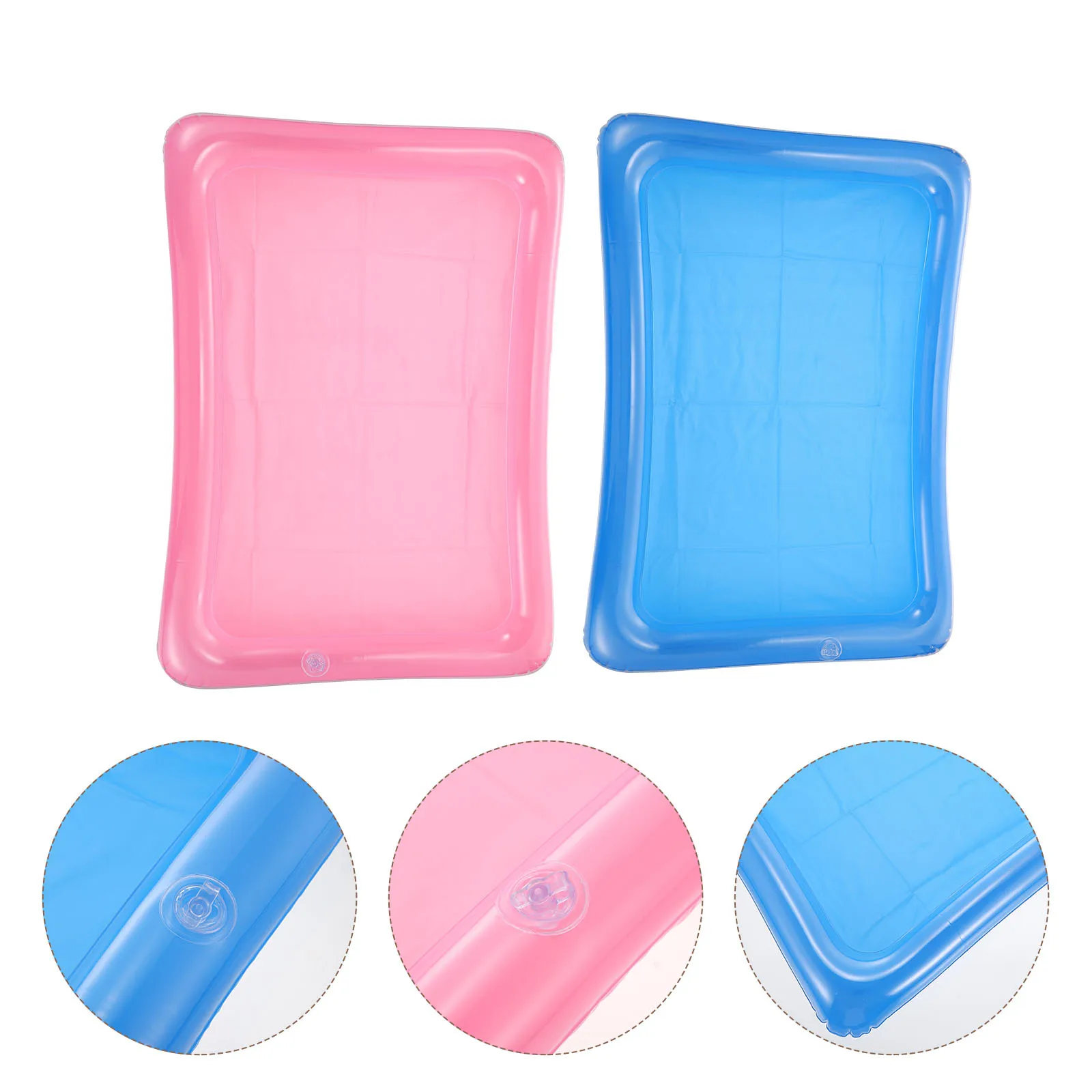 2 قطعة صينية عائمة قابلة للنفخ إمدادات الحفلات حمام سباحة حامل مشروبات مبرد الثلج للمياه الغذاء العائمة استخدام الصيف نفخ #5