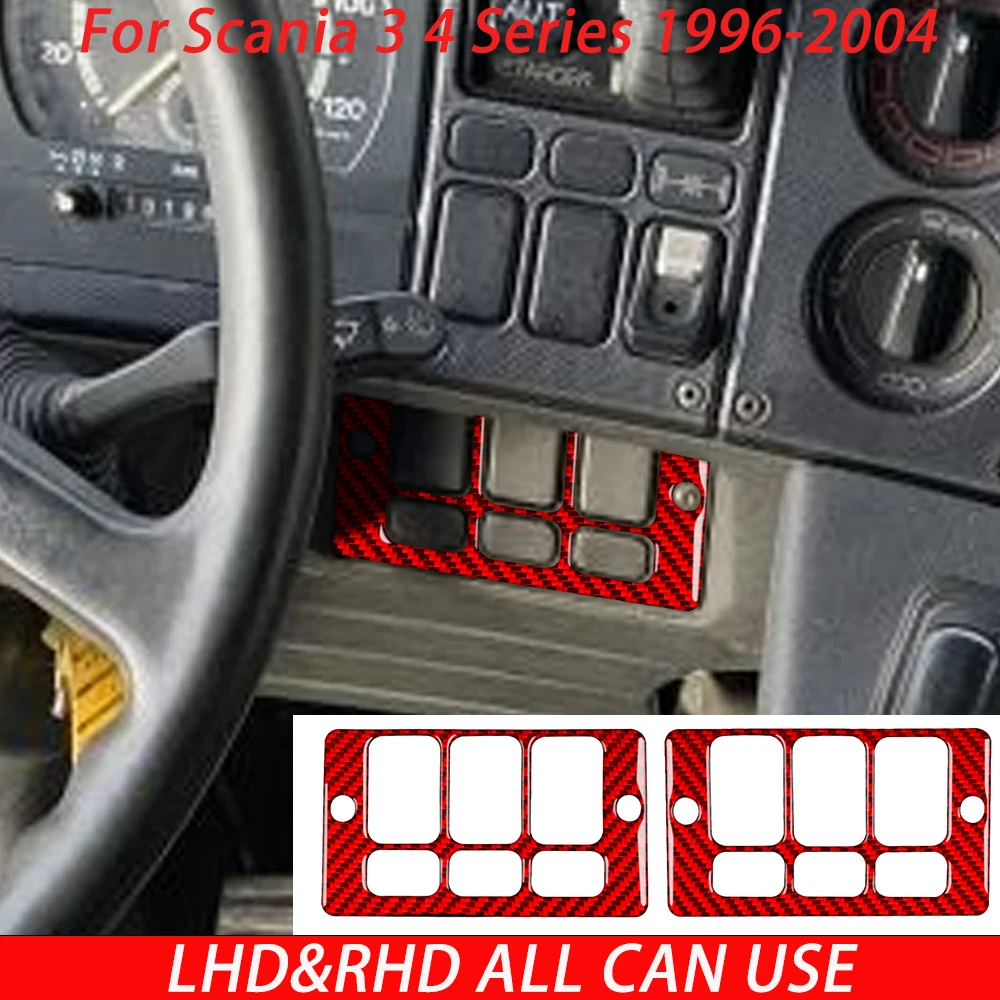 Carbon Fiber Sticker For Scania 3 Series 4 Series 1996--2004 Steering Wheel Side Switch Panel Decoration Gift for Car Lover