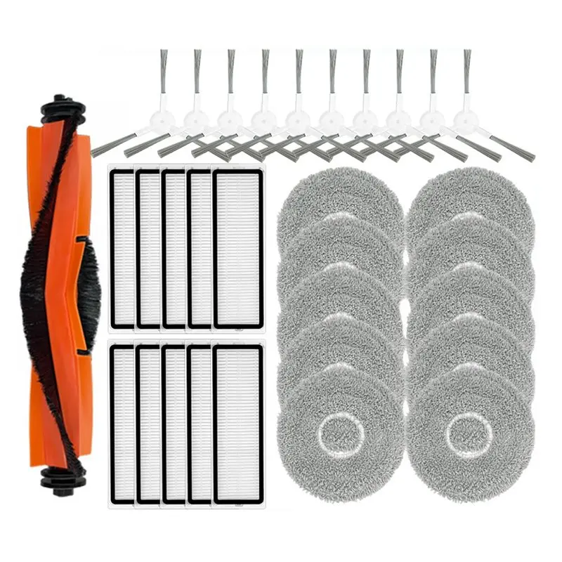 

Комплект запасных частей N98R для робота-пылесоса Xiaomi S10+/S20+ - основная щетка, боковая щетка, HEPA-фильтр, аксессуар для салфеток для уборки