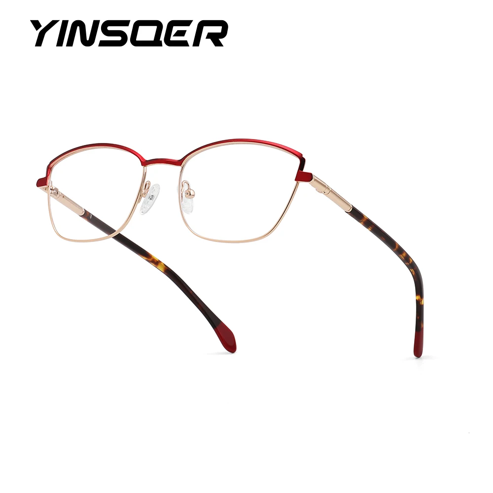 

Luxury Cat Eye Glasses Frame for Women High Quality Metal Eyeglasses Customize Prescription Eyewear for Female