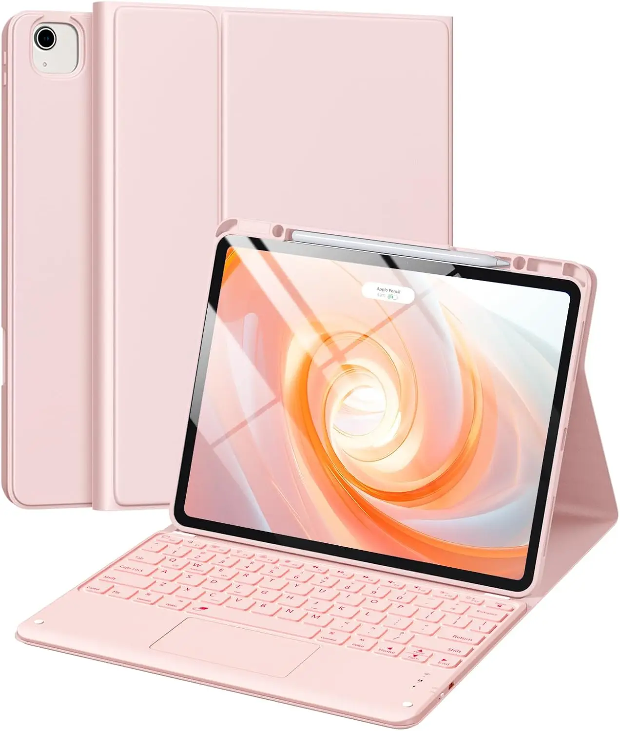 

iPad Air 13 & Pro 12.9 Keyboard Case with Multi-Touch Trackpad, 7-Color Backlit, Detachable Folio Cover
