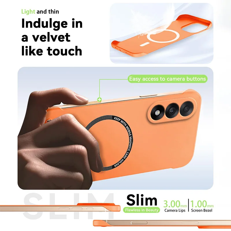 حافظة هاتف مغناطيسية رفيعة لهاتف OnePlus Nord Ace 5 Ultra 5G بدون إطار غير لامعة مضادة للخدش غطاء كمبيوتر صلب Nord5 Ace5 درع مقاوم للصدمات