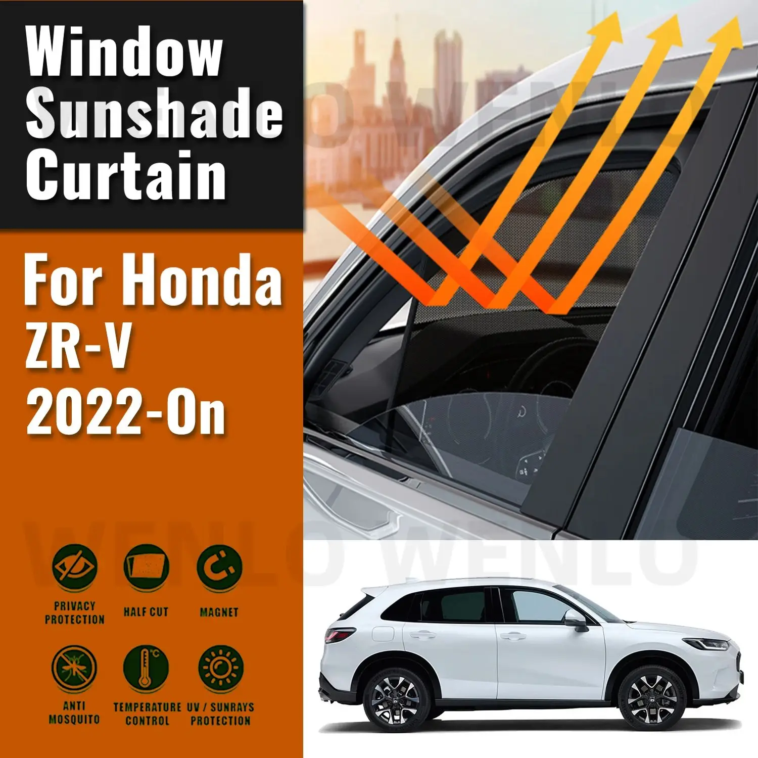 

For Honda ZR-V ZRV 2022 2023 2024 Car Sun Visor Accessories Window Windshield Cover Sunshade Curtain Mesh Shade Blind Custom