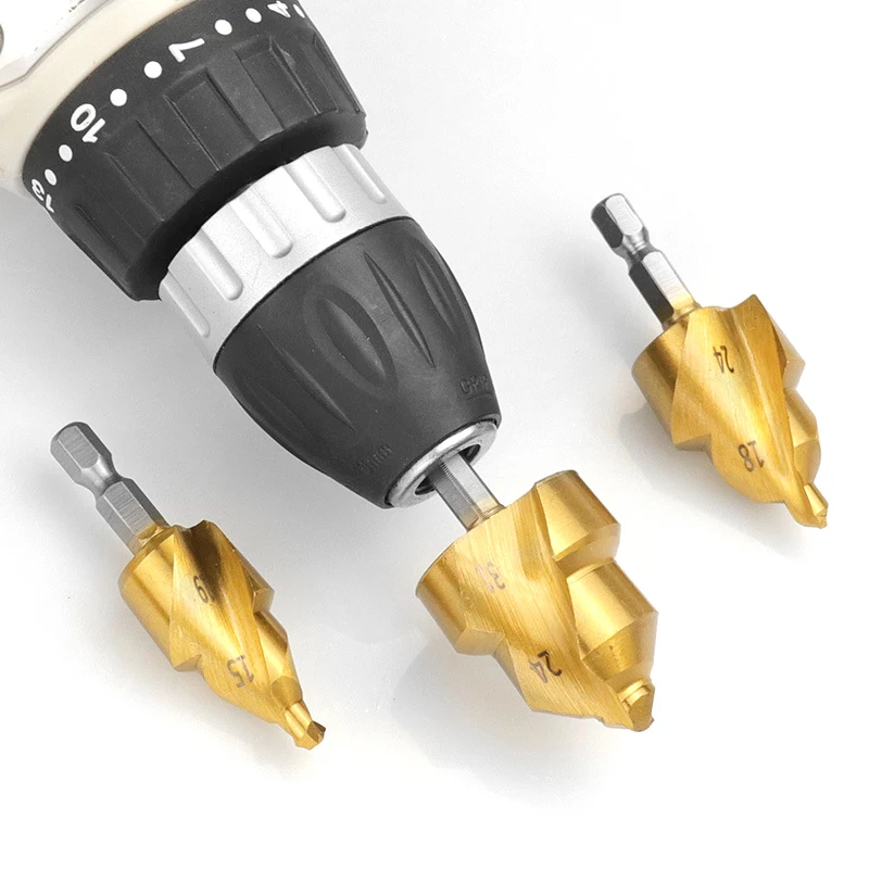 High Quality PPR Lifting Stepped Drill Bits Hexagon Shank Water Pipe Connection Tool PVC Pipe Expander Connector 20/25/32mm