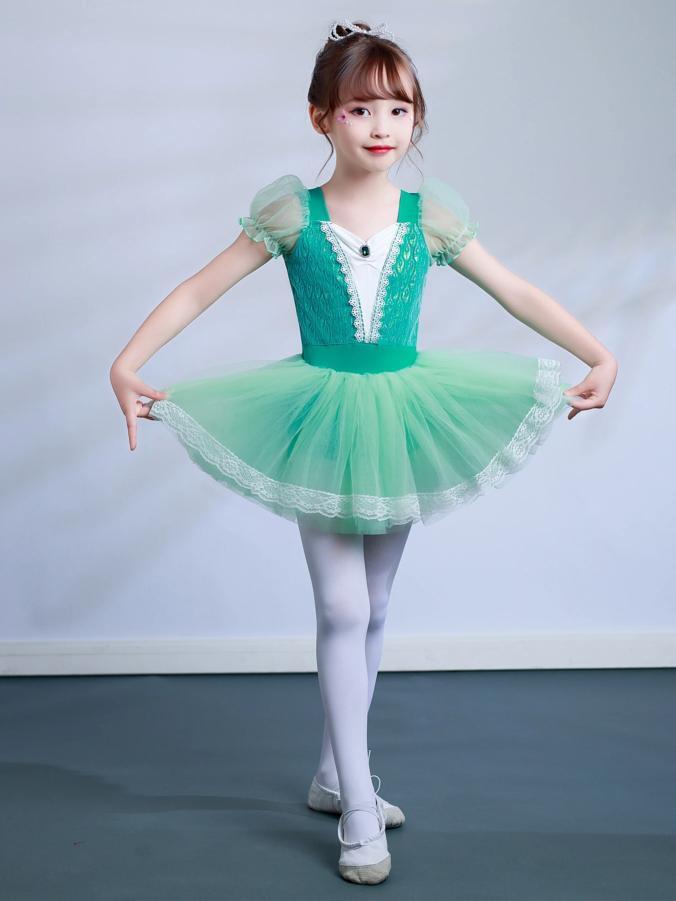 Girls Spaghetti Sequined Ballet Dance Dress Leotard Tutu Skirt Pink Turquoise  Green Toddler Ballet Leotard for Girls Dance Skir