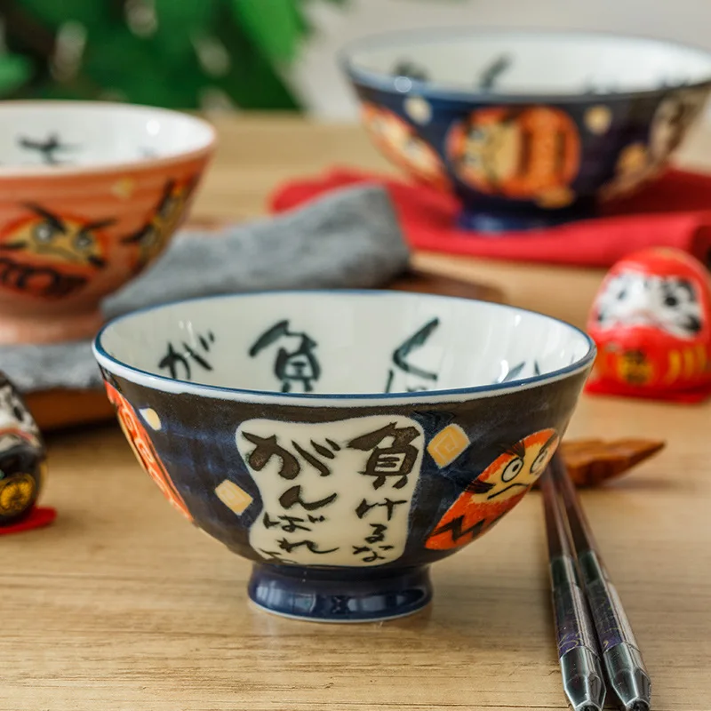 Japanese Style Dharma Bowl Japanese Household Tableware Ceramic Bowl Kitchen Accessories Cute Bowl