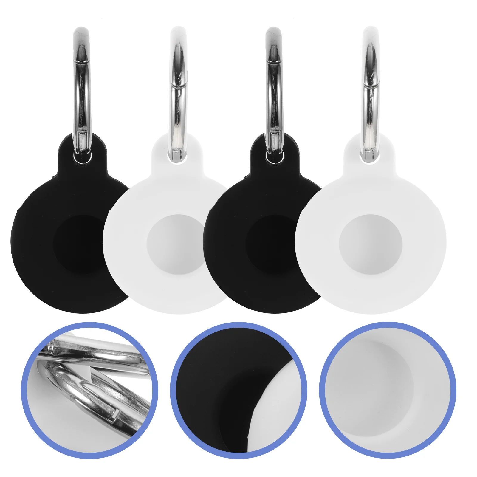 4Pcs Anti-Lost Protective Cover Silicone Sleeve Keychain Holder Shockproof Anti-Drop Secure Case for Tracker