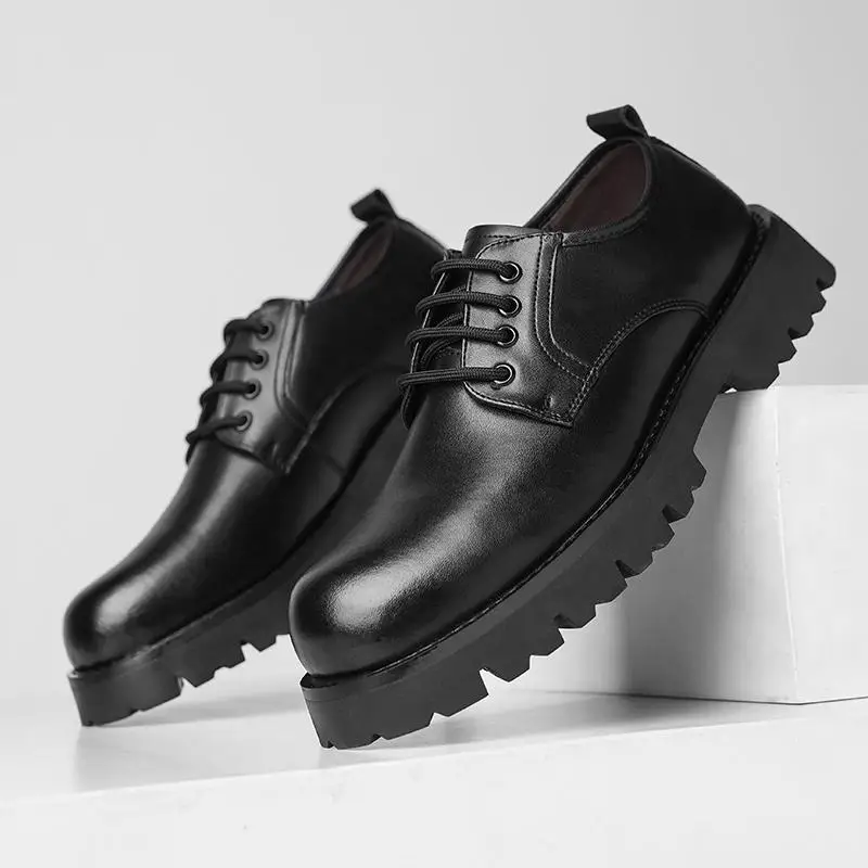 

Кожаная обувь Мужская повседневная обувь Деловая рабочая обувь на толстой подошве с завязками JZ-88877