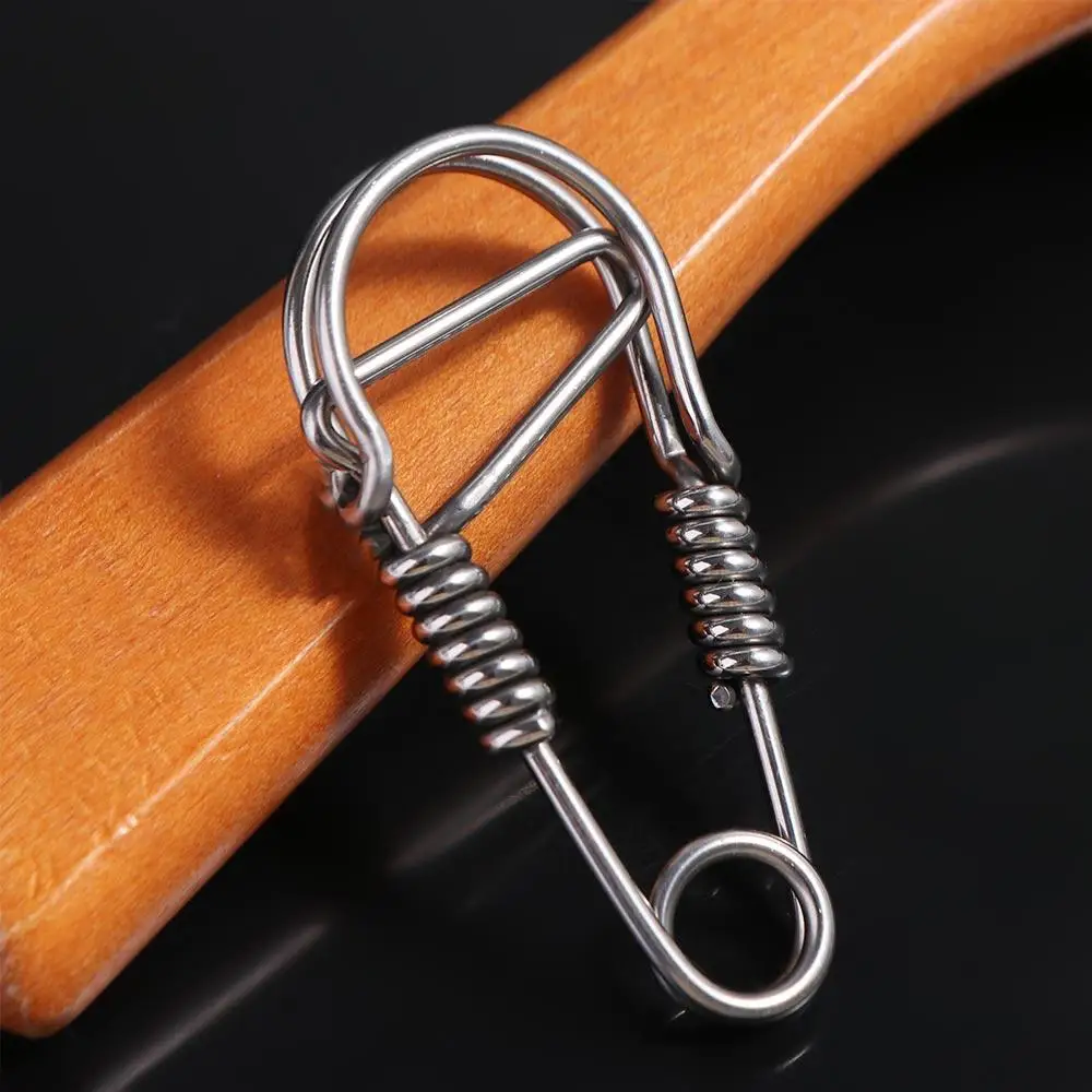 

Stainless Steel Clasp Dual Lock Keychain Hook Dual Lock Stainless Steel Wire Snap Clip Snap Clip Creative Carabiner Key Ring