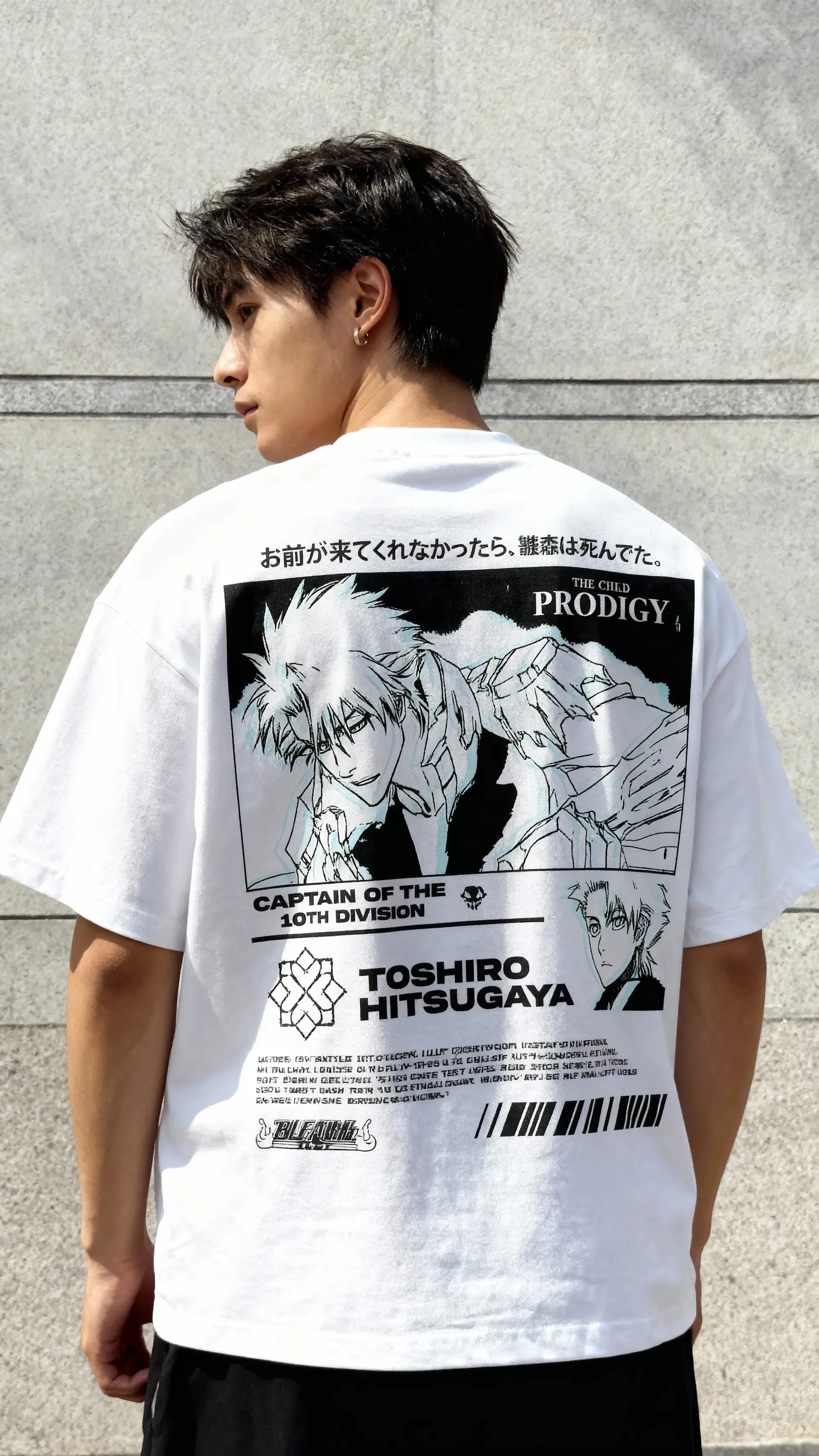 Bleach Toshiro Hitsugaya Capitán Anime estampado gráfico Camiseta de algodón para hombres 2025 verano estilo callejero ropa Casual camiseta blanca