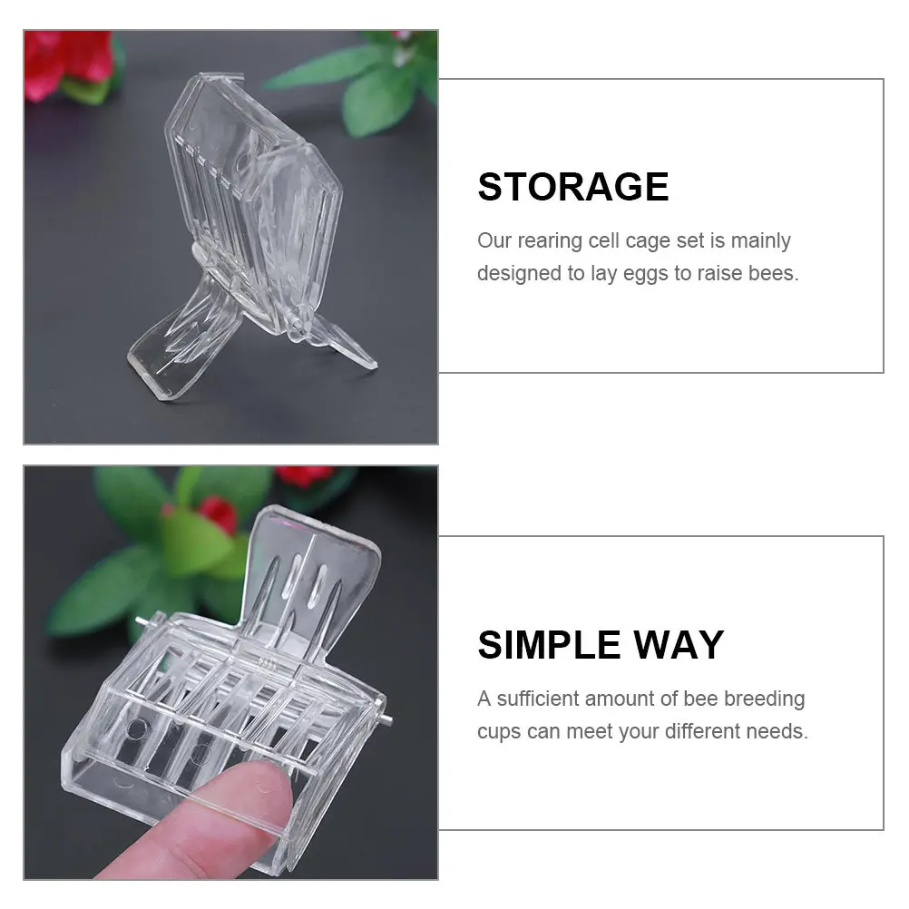 6Pcs Plastic Bee Queen Cage with Book Clip Design for Bee Catching Transporting and Rearing Healthy Bees Beekeeping Tools