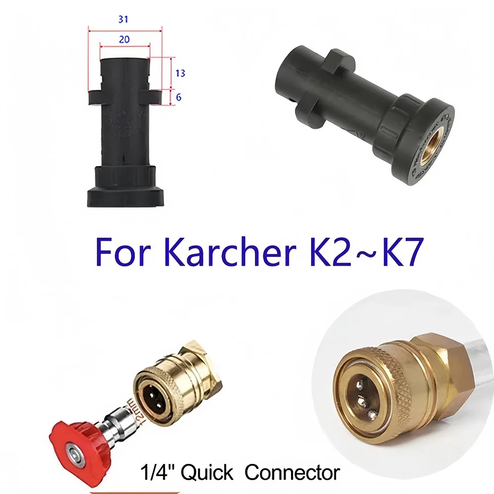 Hochdruck-Wasserpistolen-Schaumkanonen-Adapter-Set für Karcher K2 K3 K4 K5 K6 K7, Schnellanschluss mit farbigen Düsenaufsätzen – Detail 3