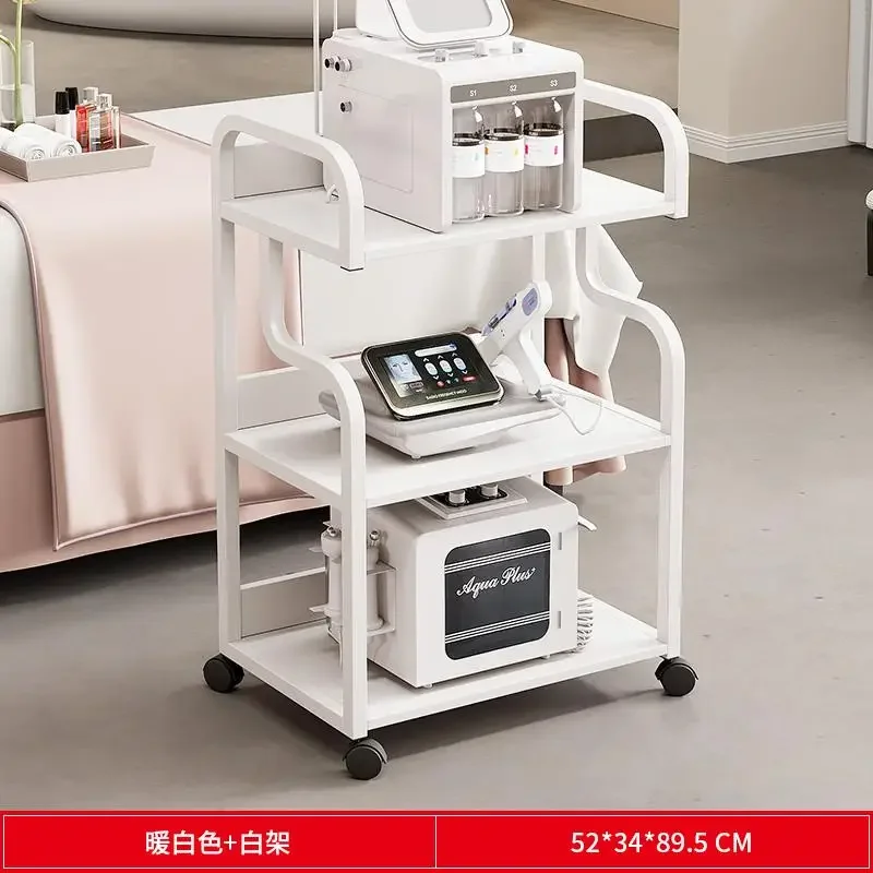 Tattoo Cart Iron Trolley Shopping Stainless Steel Lash Pedicure Wood Furniture Salon Transparent Small Spa Makeup Dressing Table