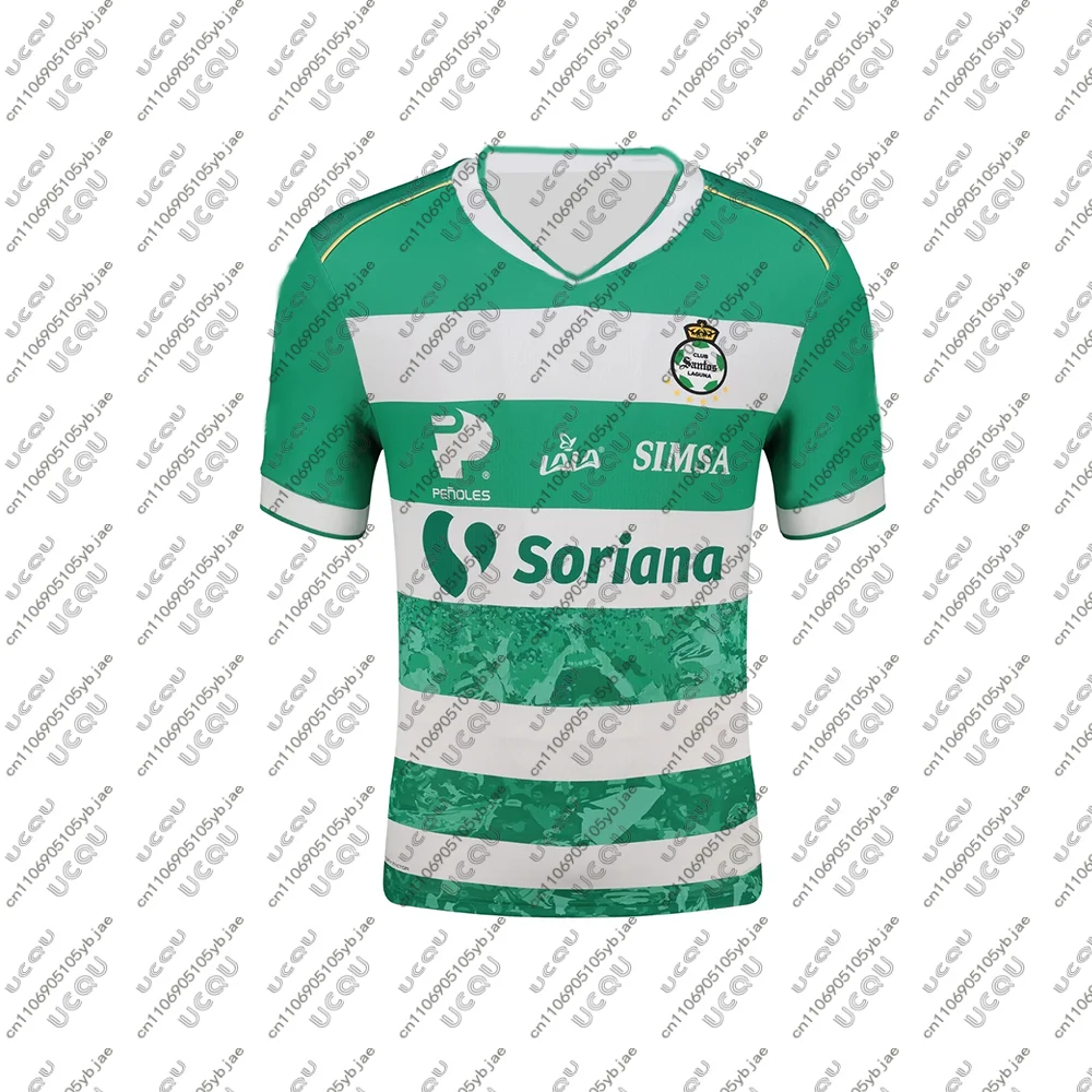 2025-26 invierno hombres niños camiseta de fútbol transpirable Top adultos deportes de fútbol juego tercer regalo masculino hogar S-Santos L-Laguna