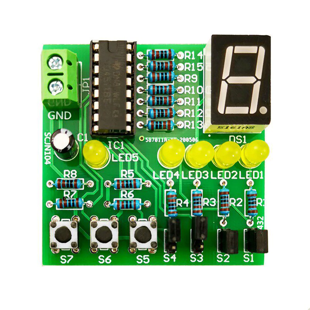 Decoding Display Circuit Kit,Digital Electronic Teaching DIY Soldering Training Kit With LED and Seven Segment Tube