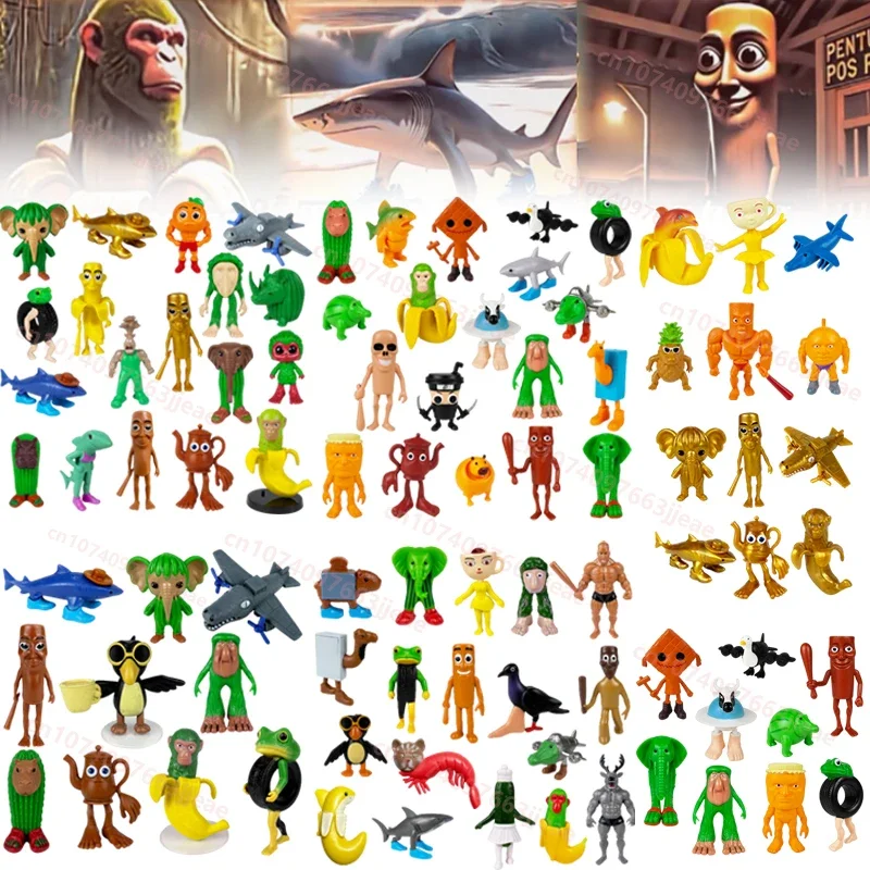 

Italian Brainrot Tung Sahur Figure Toy Tralalero Tralala Figures Bombardino Crocodilo Shimpanzini Bananini PVC Model Dolls Gift