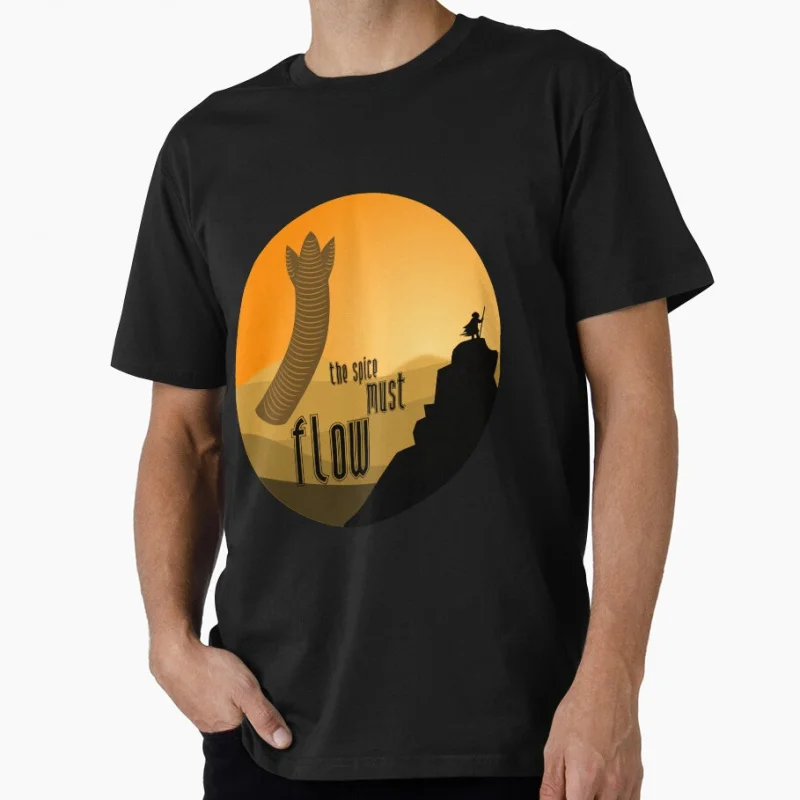 must flow 1104 The Sandworm Dune Vintage Sci fi Gift T shirt for man Large size Tops Retro movie Graphic Print Clothes