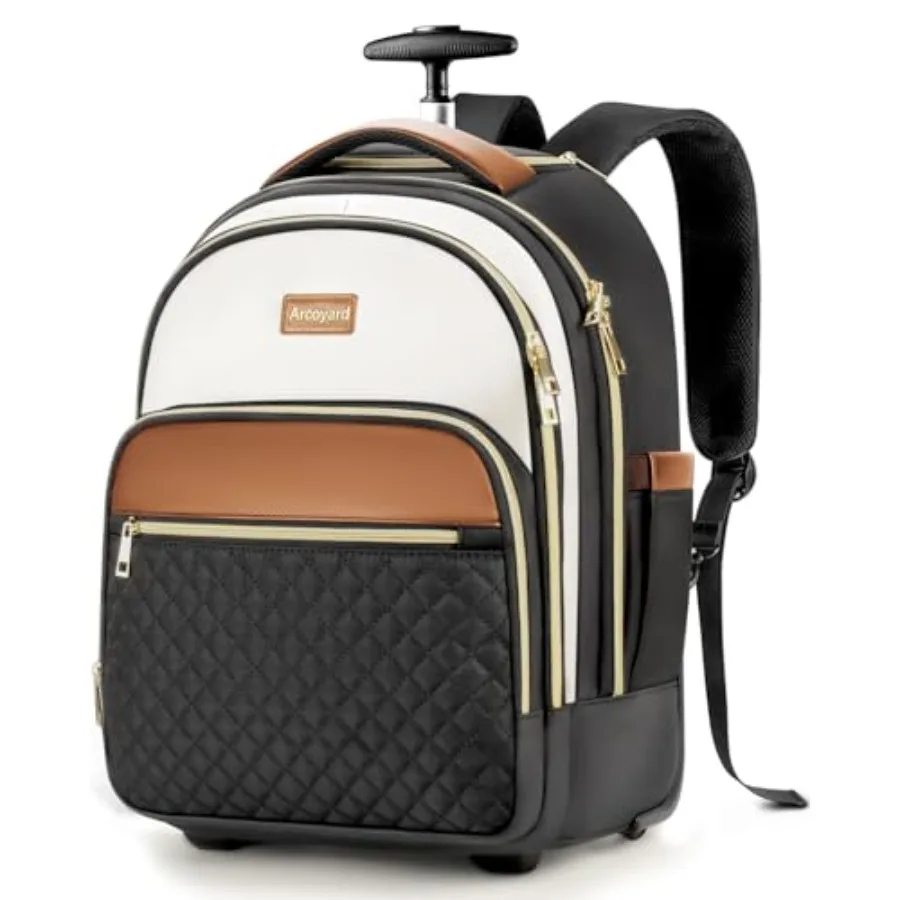 

Small Rolling Backpack for Women Lightweight Travel Backpack with Wheels Roller Backpacks for Adults Water Resistant Rolling La