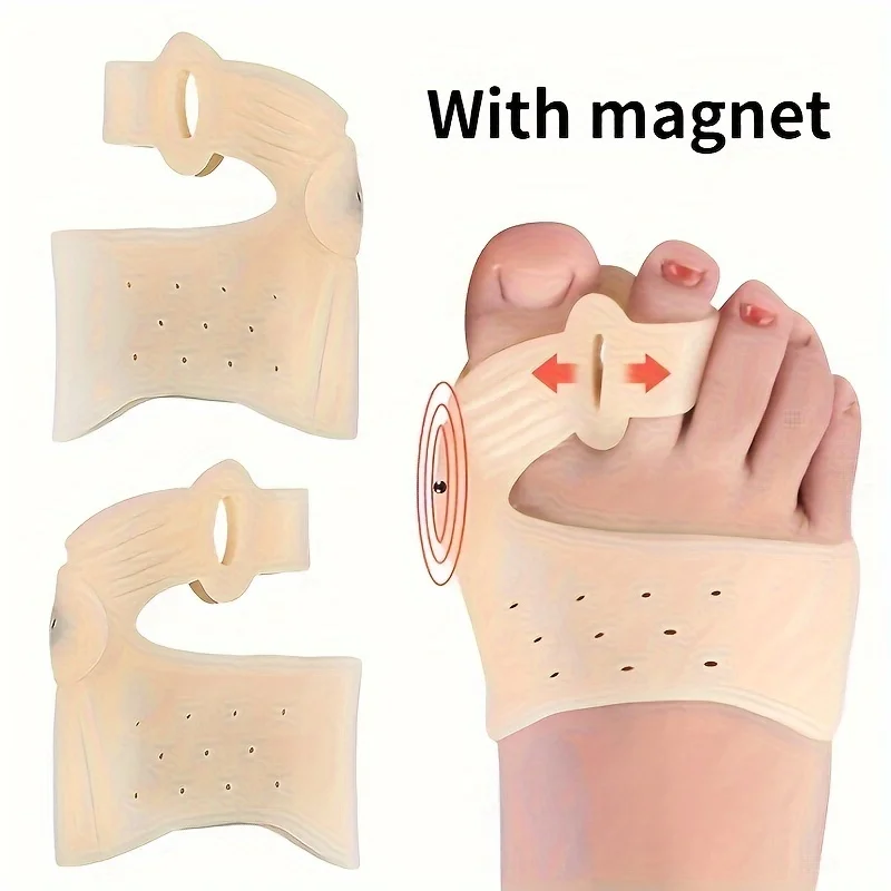 2PCS Large Foot Bone Corrector for Thumb Bunions, Featuring a Split Toe Spreader And Day/Night Toe Splints. Hand Wash Only