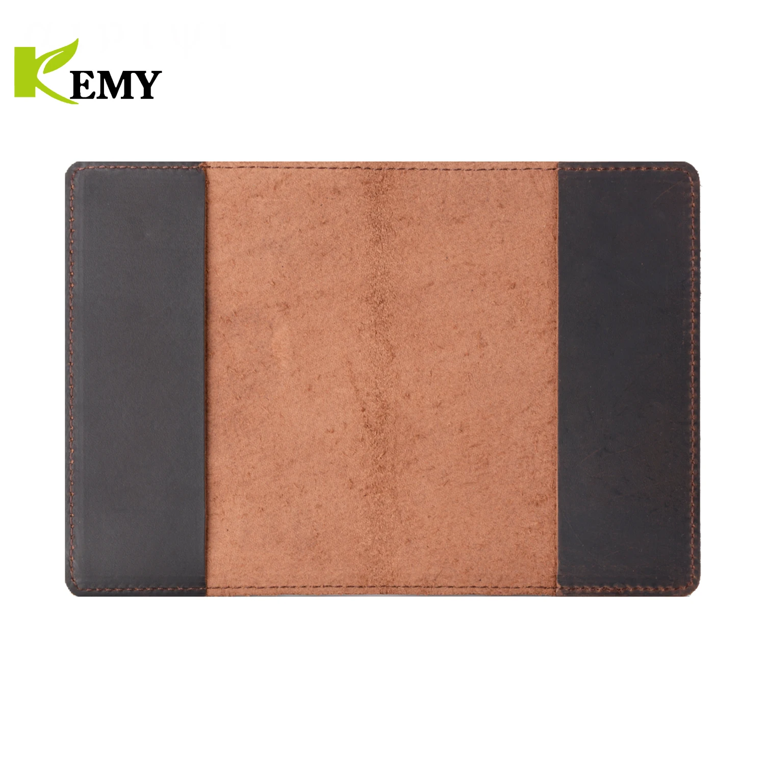 Kemy Genuine Leather Passport Holder Cover Protector with Names Vacancy Blank Unisex Plain passport holder