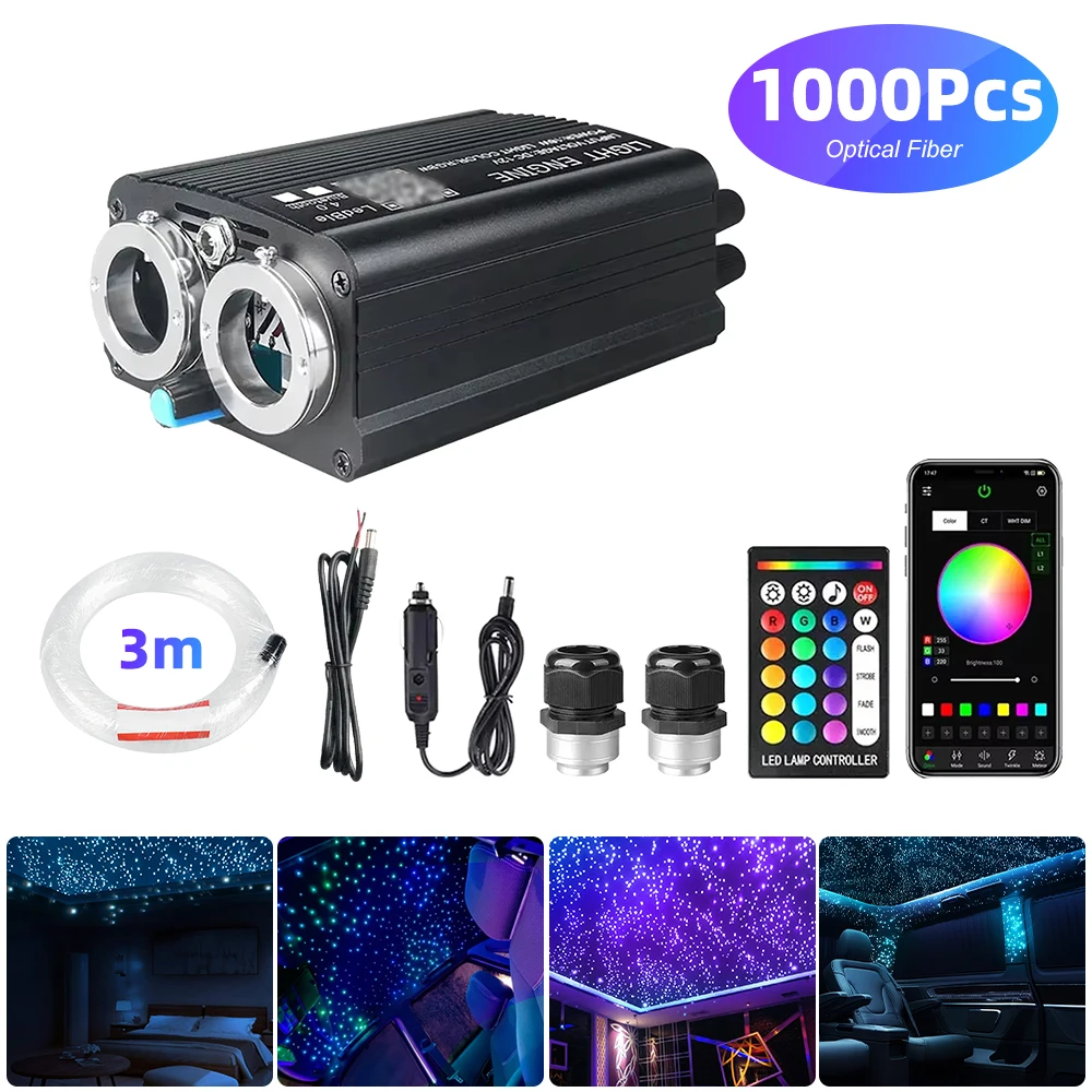 Auto Sterrenhemel Licht Auto Home Glasvezel Verlichting Sfeer Lamp Muziek Controle Plafondverlichting RGB 12 W 8 kleuren Auto Styling DIY