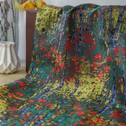 Retro Palace Oil Painting Style Yarn Dyed Jacquard Fabric Women's Soft Dress Bag Diy Sewing Fabric 50cmx150cm