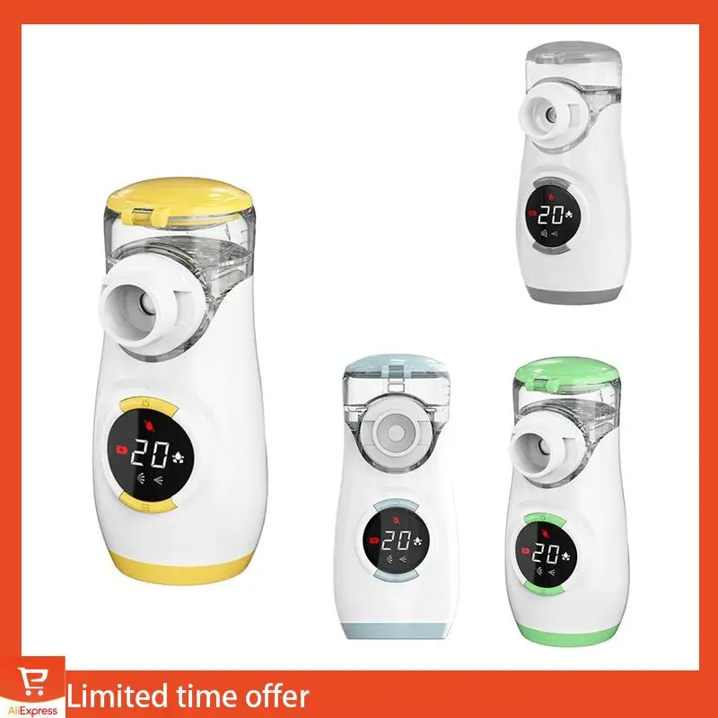 Portable Nebulizer With Intuitive LED Interface And Auto-Cleaning, Handheld Portable Mesh Nebulizer For Home Durable Yellow