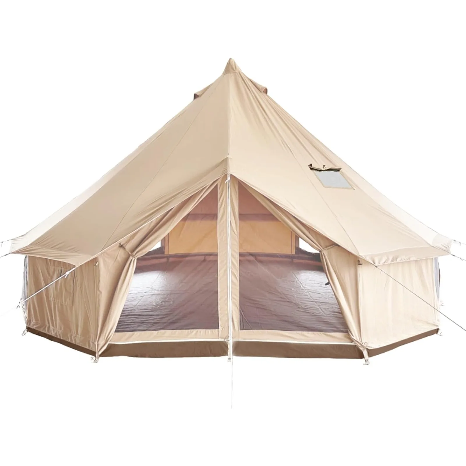 US B5 PRO Canvas Tent for Camping w/Stove Jack, 4 Season Glamping Yurt Tents Bell Tent for 4/6/8 Person