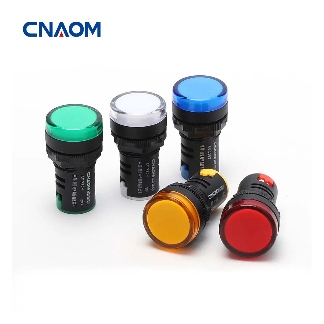 

CNAOM Indicator Signal Lamp Light Waterproof AD16-22DS 22mm AC/DC 6V 12V 24V 36V 48V 110V 220V 380V Red Green Yellow Blue White