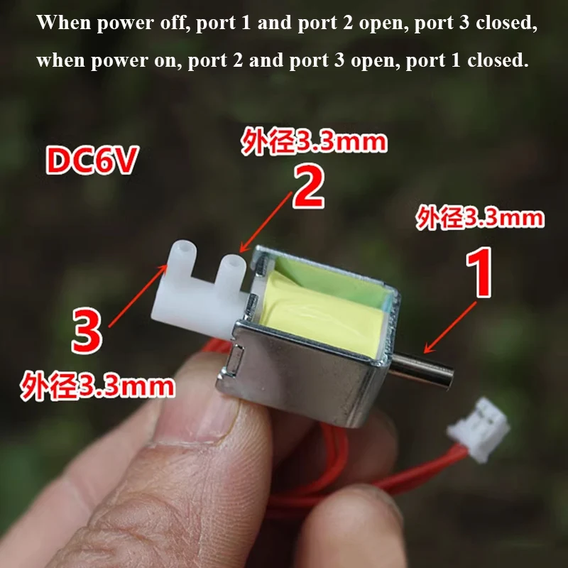 

DC 5V 6V Small Mini Electric Solenoid Air Valve 2-Position 3-Way Air Water Flow Control Micro Valve DIY Blood Pressure Monitor