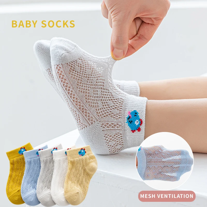 

Color Solid Baby Kids Boys Girls Ankle Socks Dinosaur Parten Cotton Solid Soft Comfortable Breathable Short Socks for Newborn