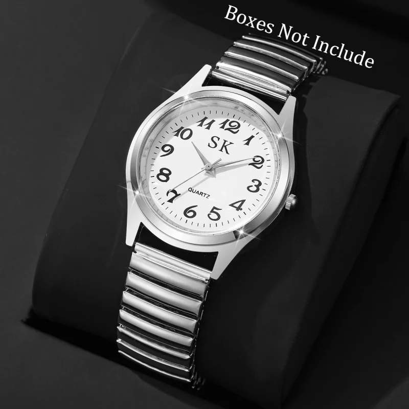 Luxury Business Ladies Watch Fashion Elastic Strap Quartz Women Watches Watches For Middle-aged And Elderly People（Without Box）