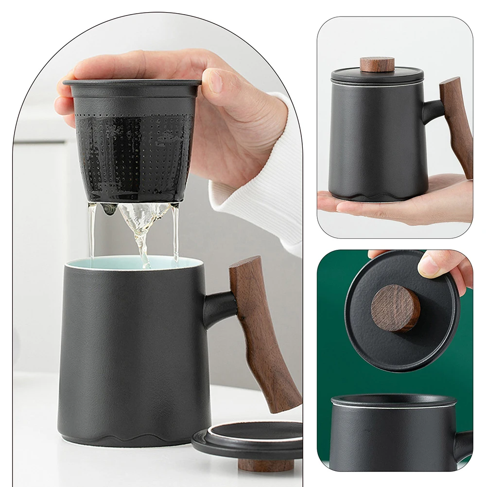 

Ceramic Tea Cup Filter Cups Mug with Infuser Men and Women Household Ceramics Travel Water for Coffee