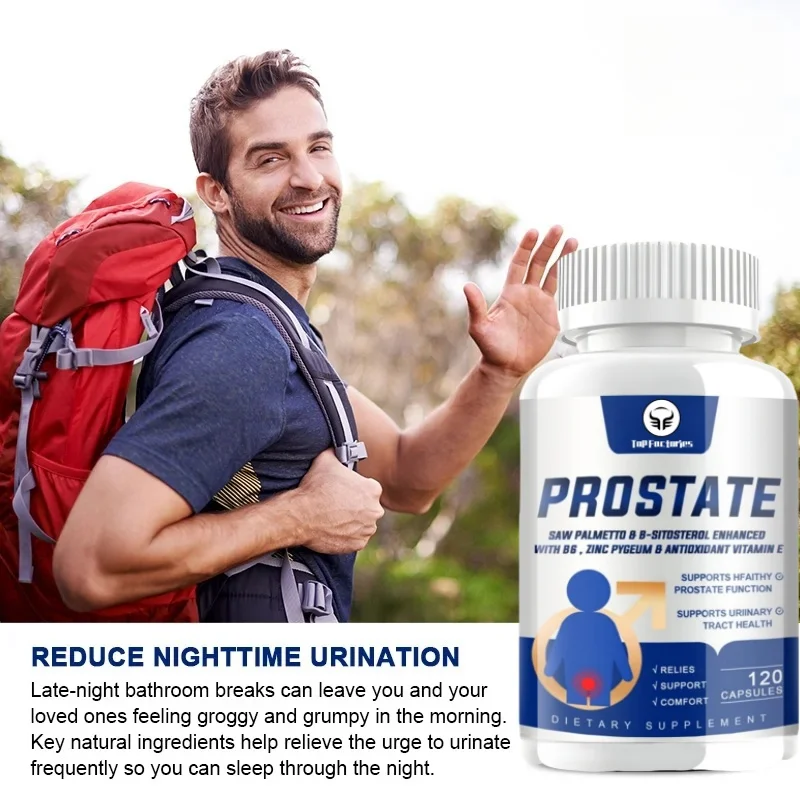 Top Factories Prostate Health Support Supplement - Men's Natural Prostate Supplement, Containing Organic Saw Palm Extract