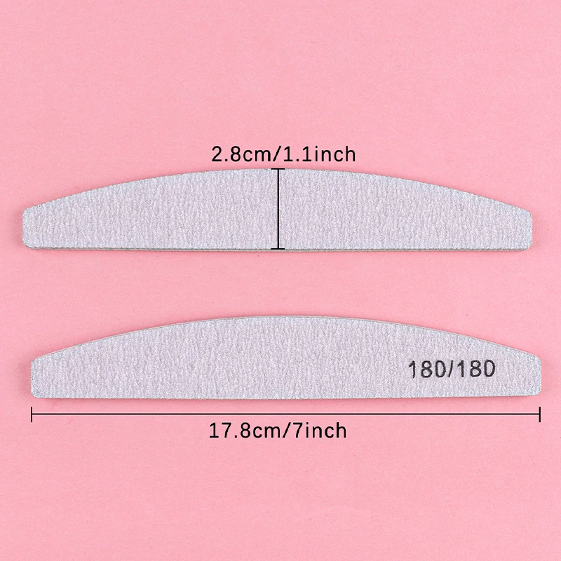 5Pcs/10Pcs Grey Nail File 80/100/150/180/240 Grit Boat Thick Sandpaper Professional Sanding Grinding Manicure Care Tool