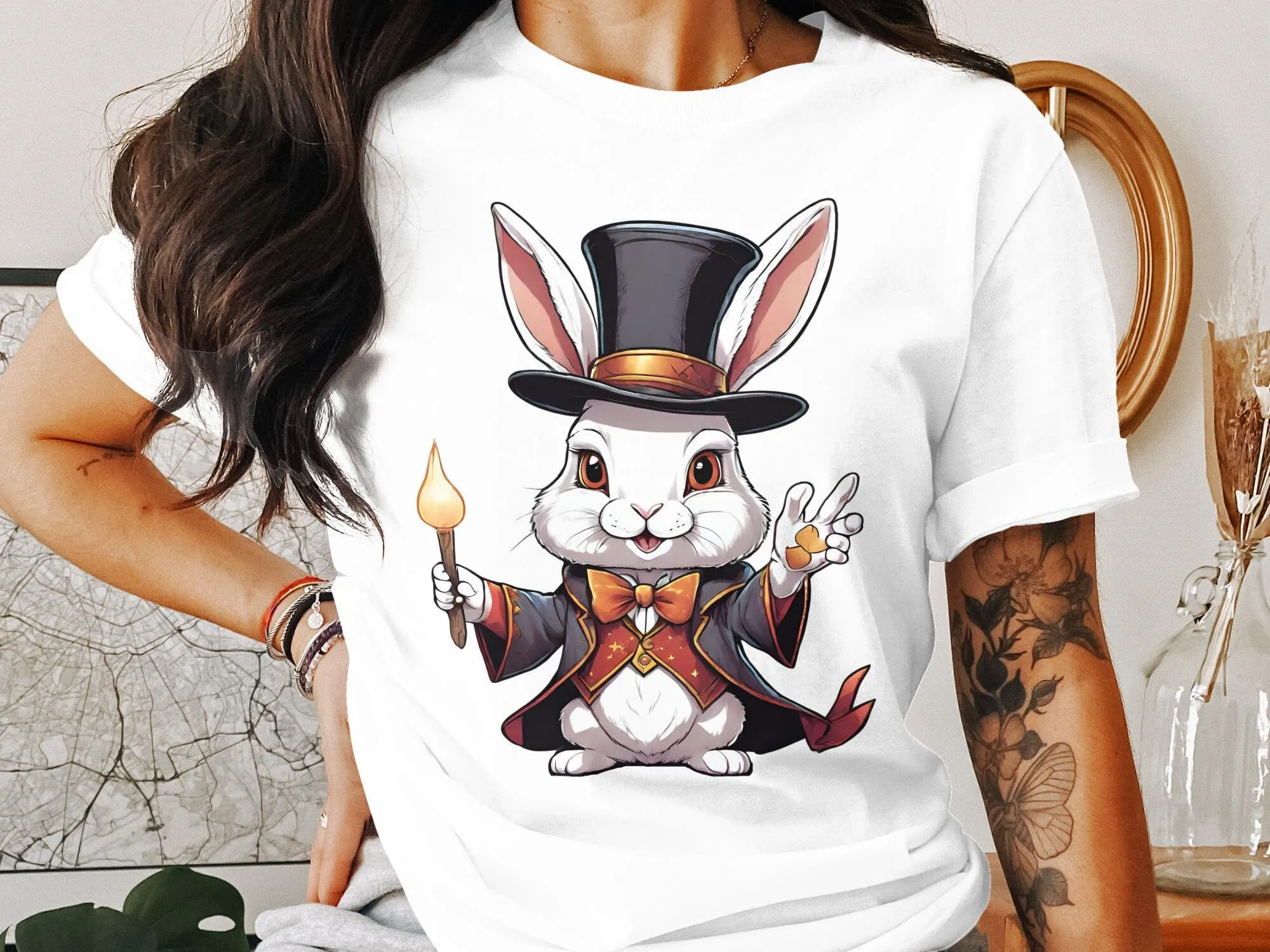 Magician Bunny Rabbit Magic Illusionist Kids T Shirt Birthday Holiday S