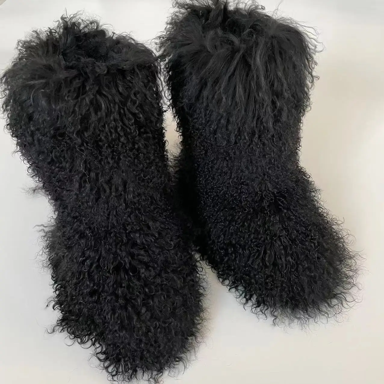 Real Mongolian Fur Boots Wool Boots Warm Snow Boot Fur