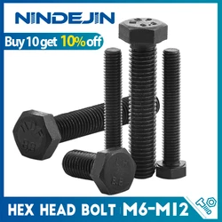 NINDEJIN Hex Head Bolts 8.8 Grade Carbon Steel Hexagon Hex Head Screws M6 M8 M10 M12 M14 Hex Bolt
