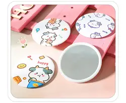 Simple Cute Cartoon Makeup Mirror Pocket Traveling Makeup Mirror Portable Small Mini Round Mirror Mini Makeup Mirror for Women